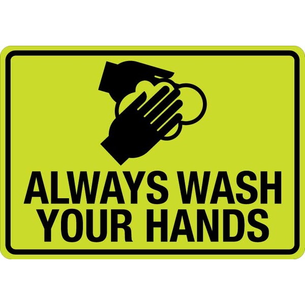 Lyle Wash Hands Thoroughly , 10 in x 7 in, Hivis Reflective Decal, LCUV-0103ST-RD_10x7 LCUV-0104ST-RD_10x7 - main